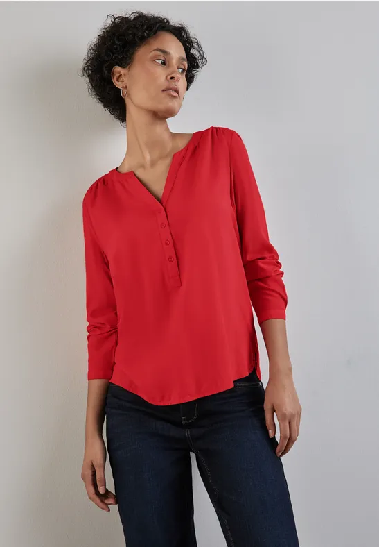 Street One Basic Bluse in Unifarbe - Style BAMIKA Letzte 2 Tage
