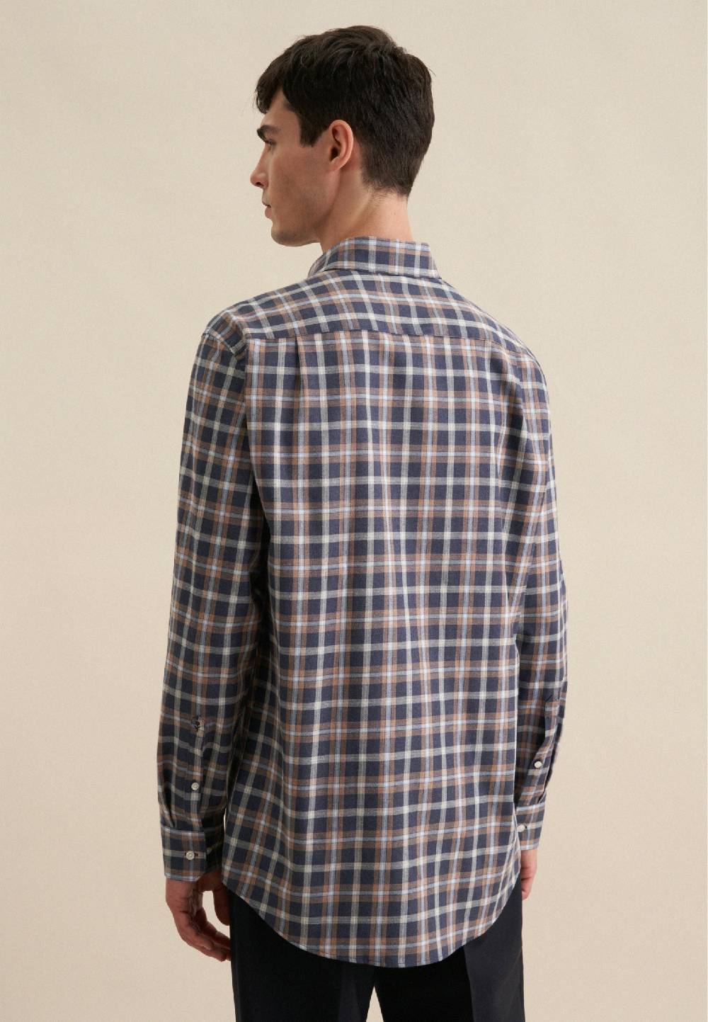 Studio Seidensticker Fil a fil Flanellhemd in Regular mit Button-Down-Kragen Rabatte dieses Monats