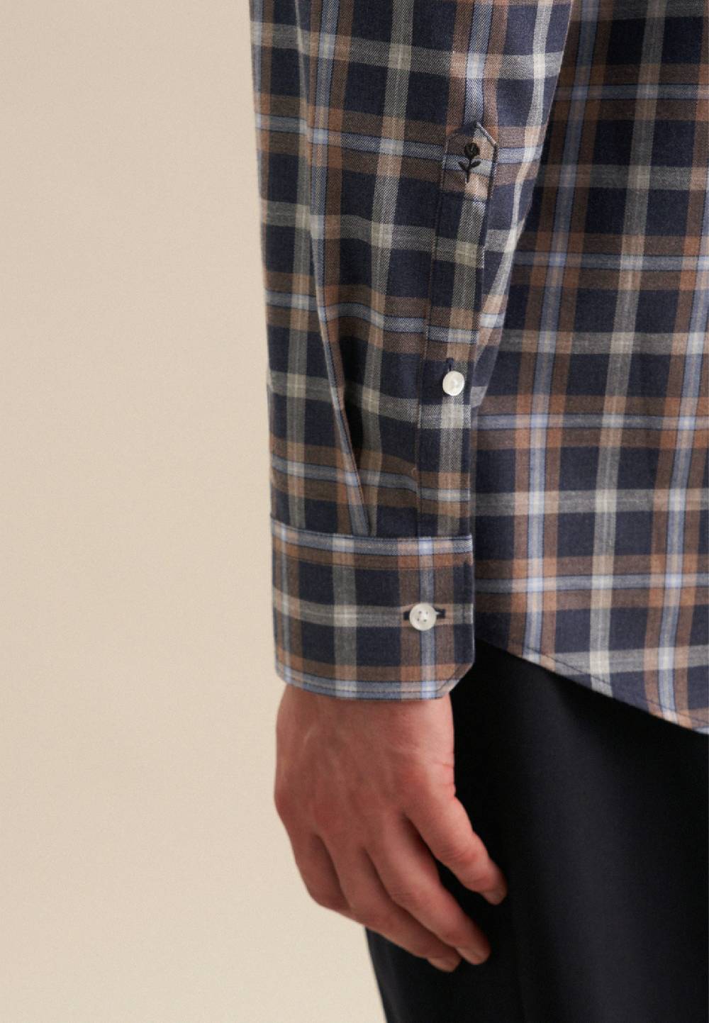 Studio Seidensticker Fil a fil Flanellhemd in Regular mit Button-Down-Kragen Rabatte dieses Monats
