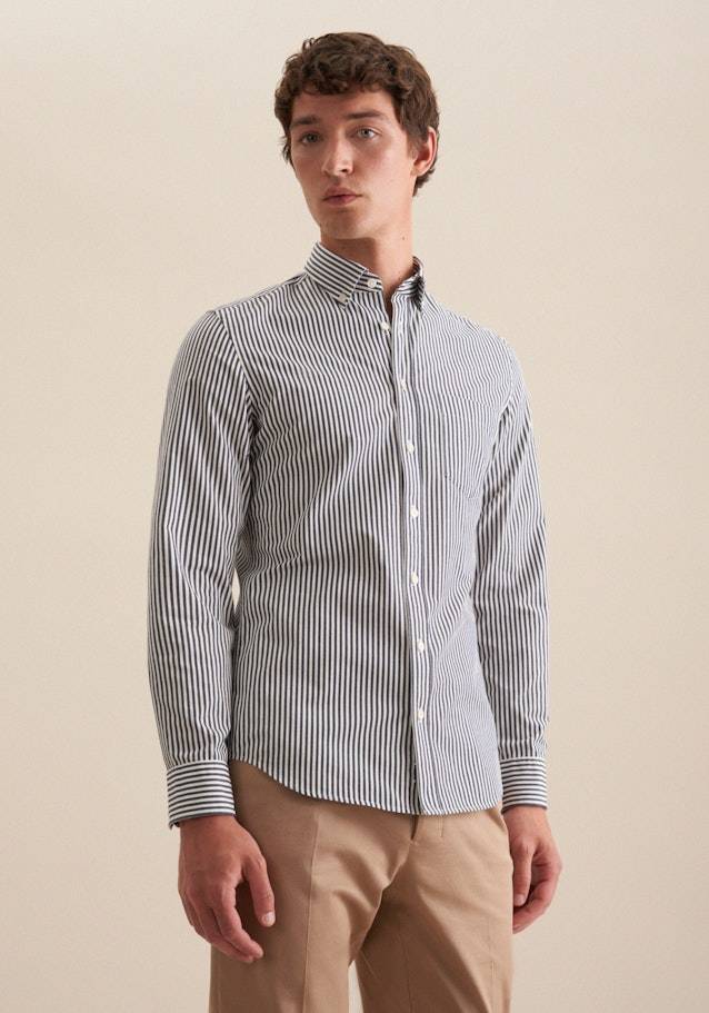 Studio Seidensticker Twill Casual Hemd in Slim mit Button-Down-Kragen Auslauf