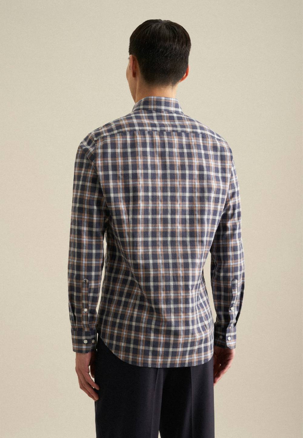 Studio Seidensticker Fil a fil Flanellhemd in Shaped mit Button-Down-Kragen Jubiläumsangebot