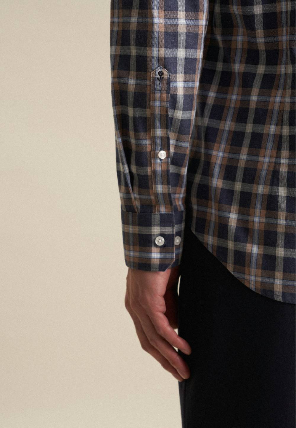 Studio Seidensticker Fil a fil Flanellhemd in Shaped mit Button-Down-Kragen Jubiläumsangebot