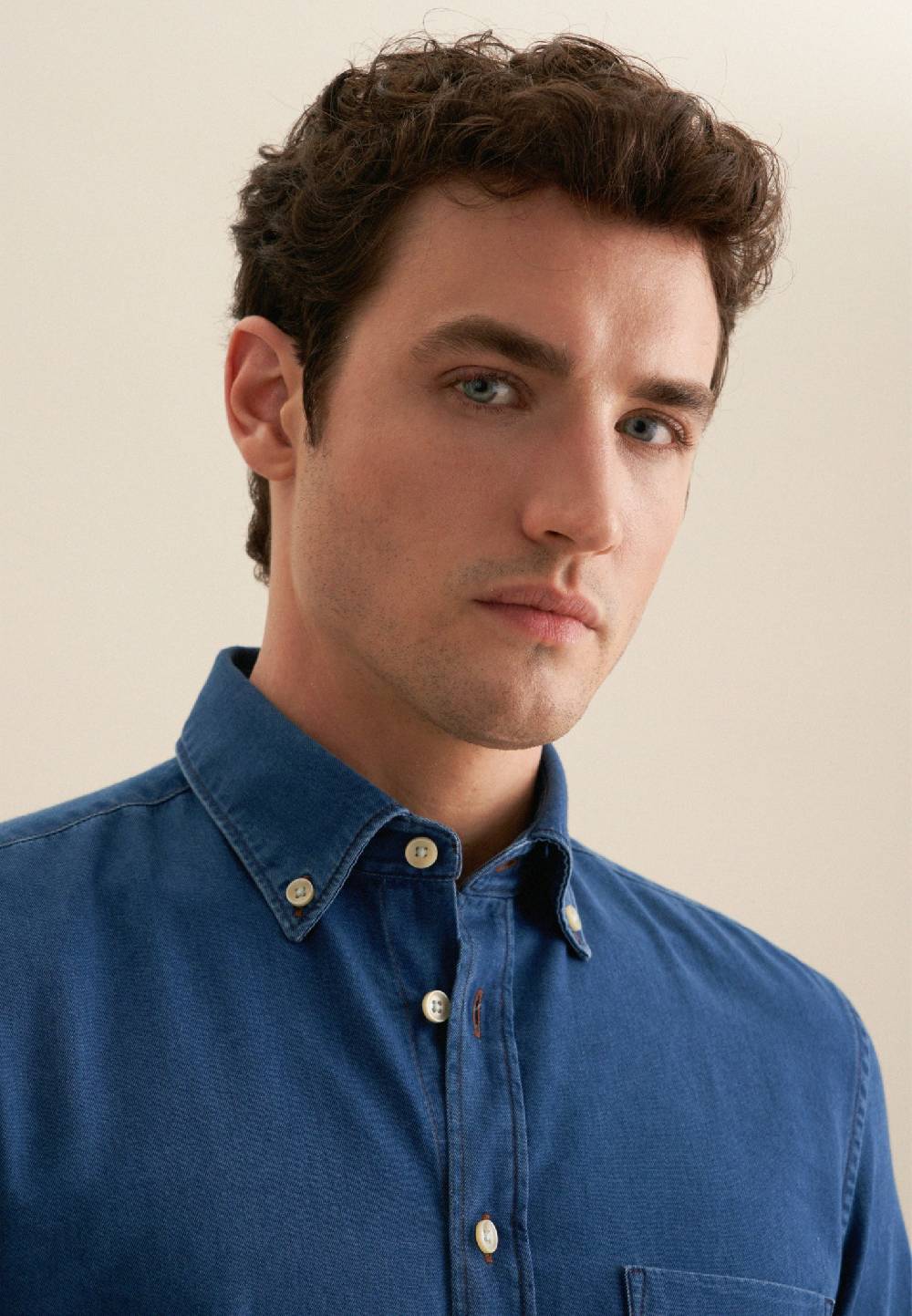 Studio Seidensticker Denim Casual Hemd in Slim mit Button-Down-Kragen Kostenloser Versand