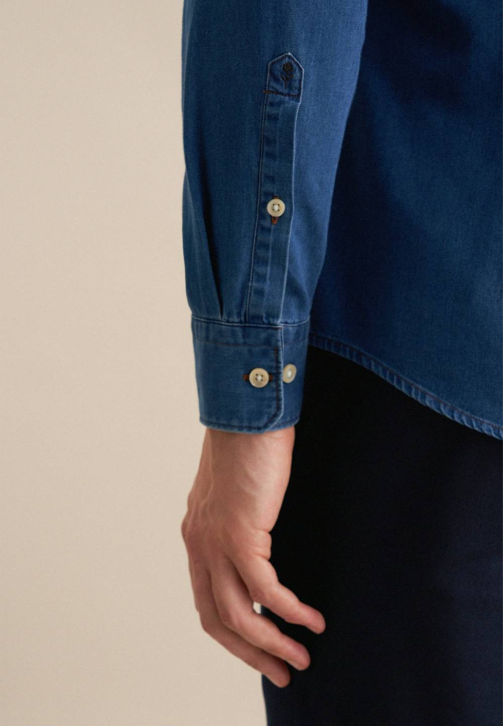 Studio Seidensticker Denim Casual Hemd in Slim mit Button-Down-Kragen Kostenloser Versand