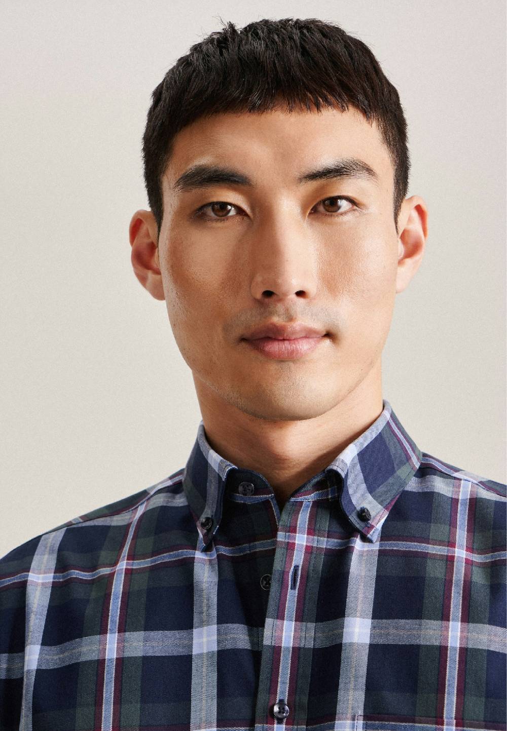 Studio Seidensticker Twill Flanellhemd in Regular mit Button-Down-Kragen Versandkostenfrei