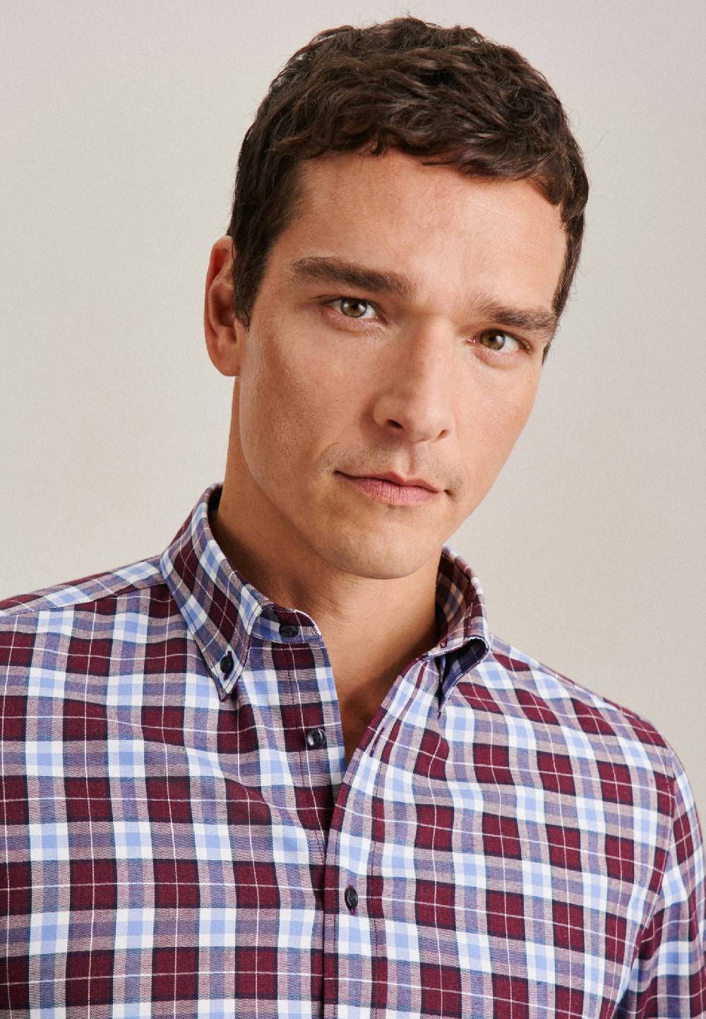 Studio Seidensticker Twill Flanellhemd in Slim mit Button-Down-Kragen Super Sparpreis