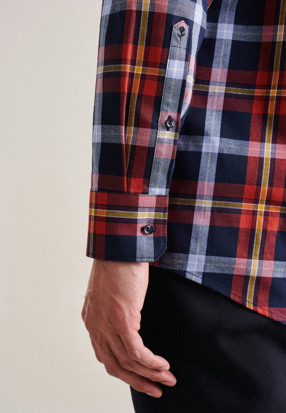 Studio Seidensticker Twill Flanellhemd in Regular mit Button-Down-Kragen Wochenangebot