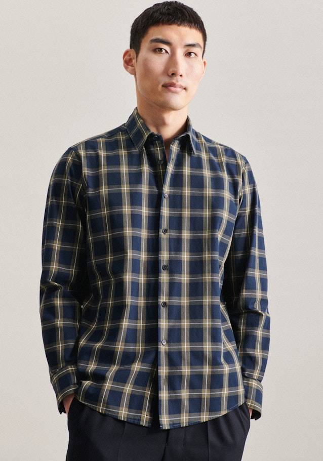 Studio Seidensticker Twill Casual Hemd in Regular mit Kentkragen Neueste Stile
