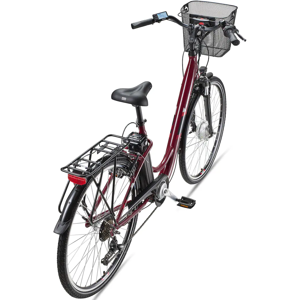 Telefunken E-Bike »Multitalent RC822« 7 Gang Shimano Tourney Frontmotor 250 W (ca. 100 km Reichweite-2 V-Bremsen-Beleuchtung-Straßenzulassung) City Elektrofahrrad Damen Herren 28 Zoll 36 V 374 Wh Akku Pedelec auf Rechnung Weihnachtsangebot