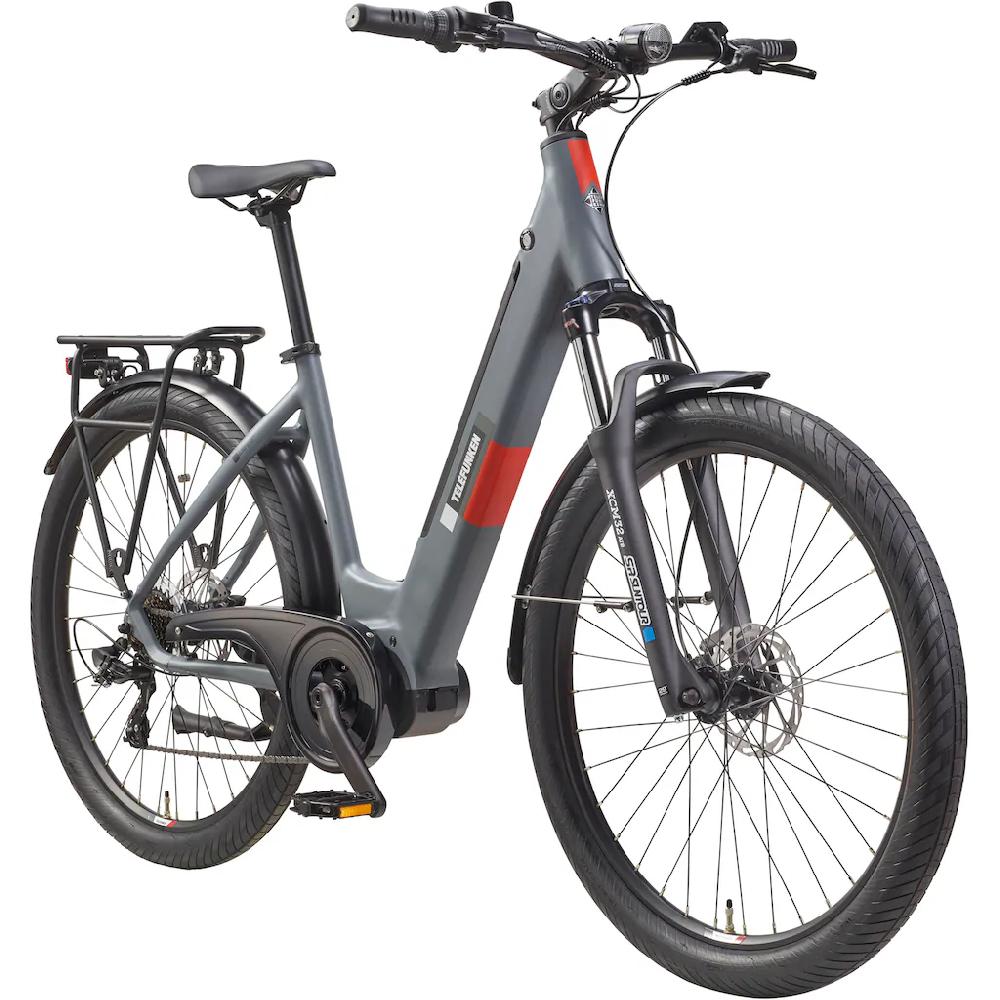 Telefunken E-Bike »SUV500« 7 Gang Shimano Mittelmotor 250 W (27 5 Zoll Straßenzulassung Scheibenbremsen) Pedelec Elektrofahrrad für Damen u. Herren Cityrad auf Rechnung Lagerräumung
