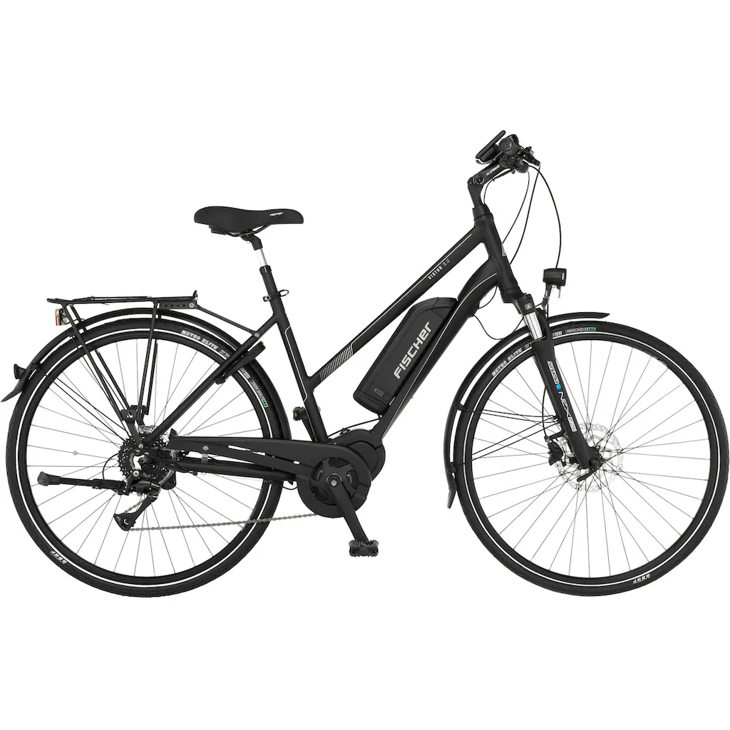 FISCHER Fahrrad E-Bike »VIATOR 3.0 Damen 49« 8 Gang Shimano Acera Mittelmotor 250 W (mit Faltschloss) Pedelec Elektrofahrrad für Damen u. Herren Trekkingrad Blitzangebot