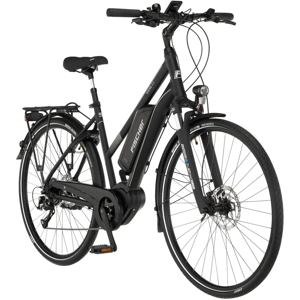 FISCHER Fahrrad E-Bike »VIATOR 3.0 Damen 49« 8 Gang Shimano Acera Mittelmotor 250 W (mit Faltschloss) Pedelec Elektrofahrrad für Damen u. Herren Trekkingrad Blitzangebot