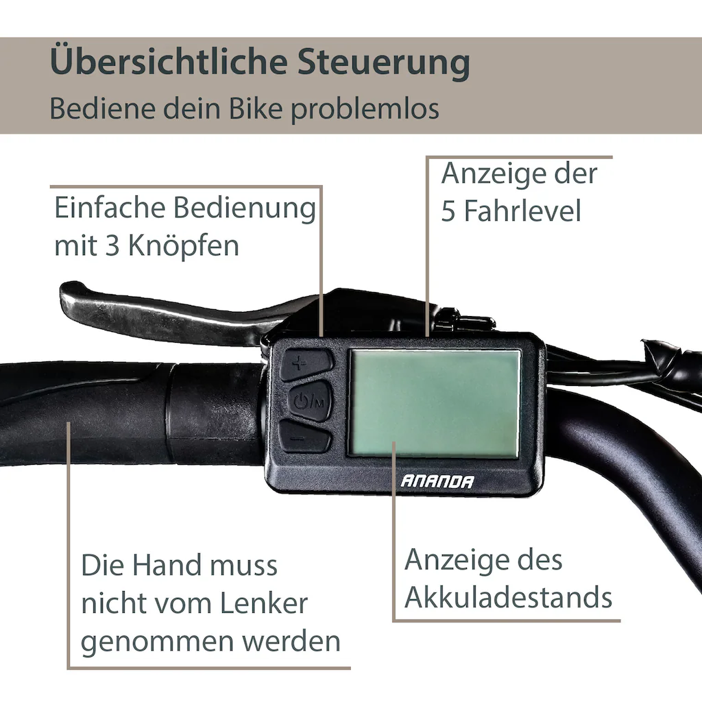 AGON E-Bike »Aurora« 3 Gang Frontmotor 250 W Pedelec Elektrofahrrad für Damen u. Herren Cityrad Tiefpreis