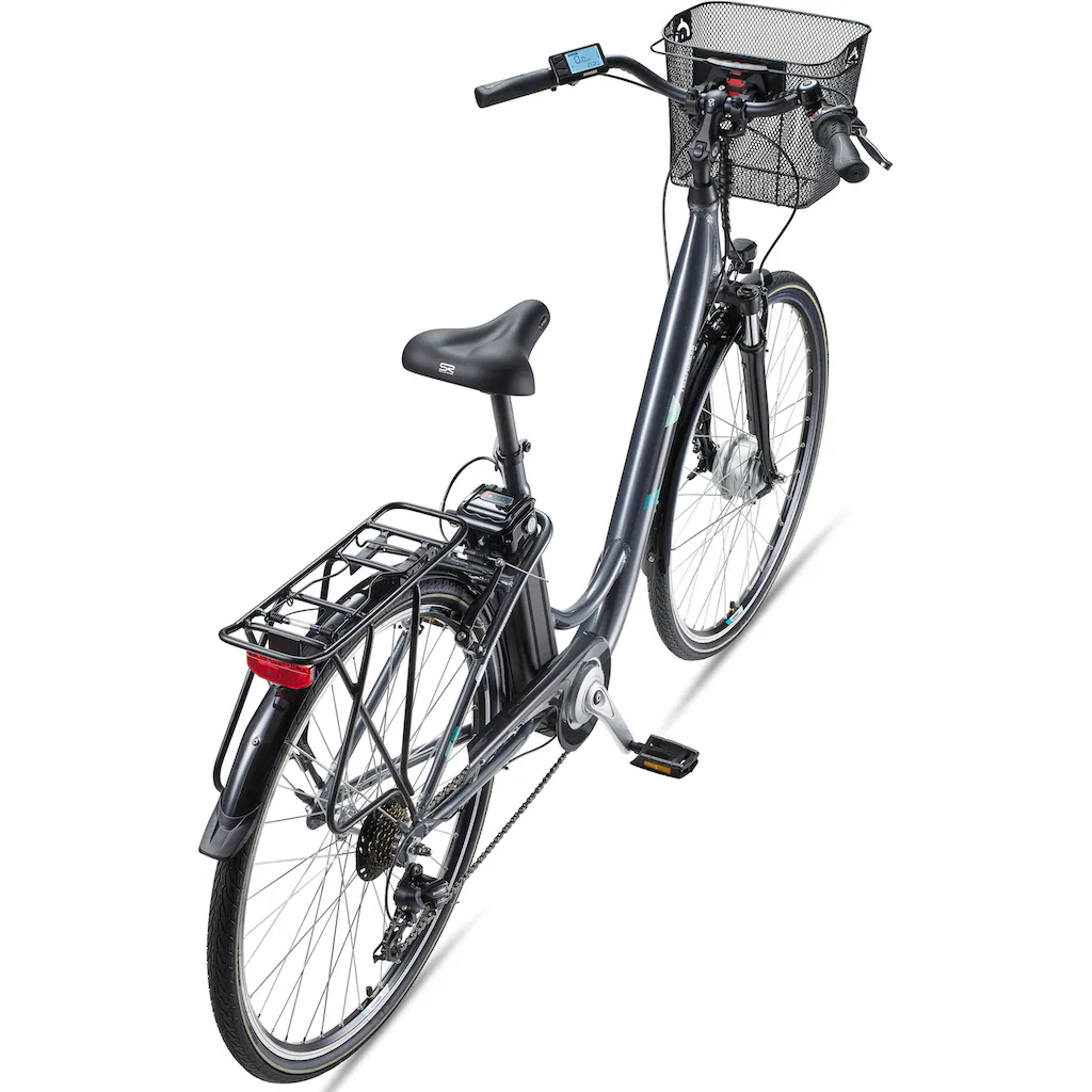 Telefunken E-Bike »Multitalent RC822« 7 Gang Shimano Tourney Frontmotor 250 W (ca. 100 km Reichweite-2 V-Bremsen-Beleuchtung-Straßenzulassung) City Elektrofahrrad Damen Herren 28 Zoll 36 V 374 Wh Akku Pedelec auf Rechnung bes JETZT KAUFEN