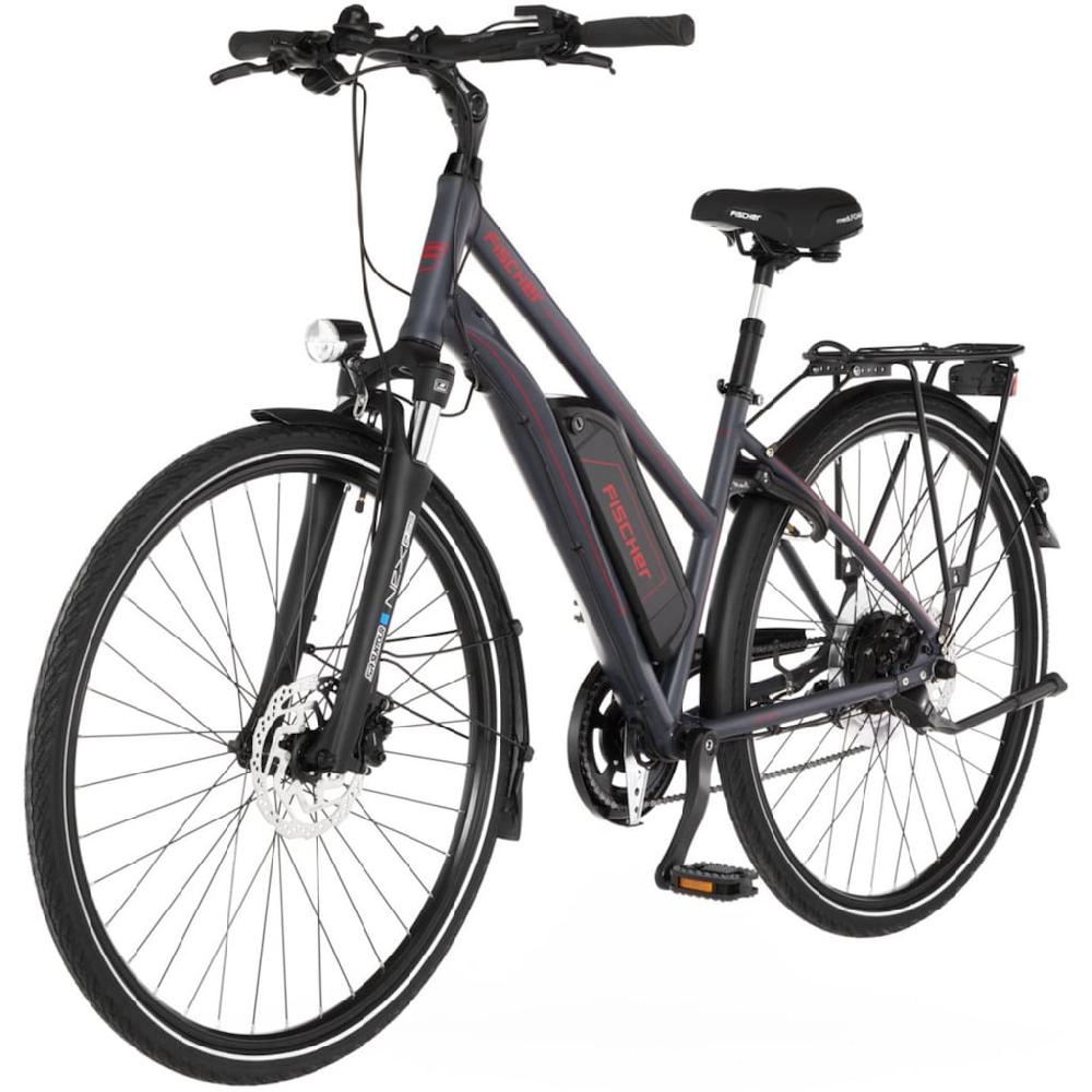 FISCHER Fahrrad E-Bike »VIATOR 1.0 Trapez 44« 8 Gang Shimano Acera Heckmotor 250 W (mit integr. Rahmenschloss) Pedelec Elektrofahrrad für Damen u. Herren Trekkingrad auf Raten Nur für heute
