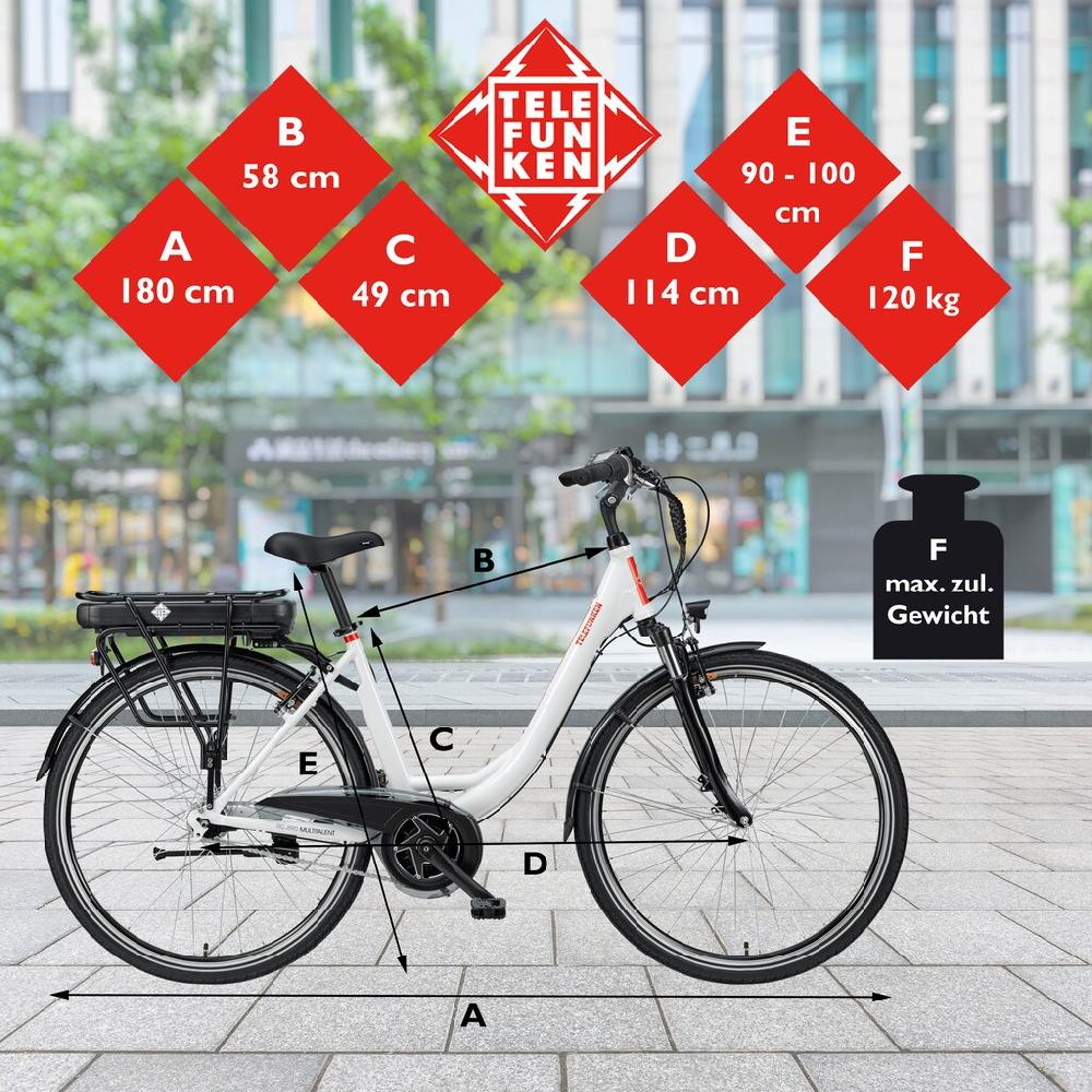 Telefunken E-Bike »Multitalent RC890« 7 Gang Shimano Nexus Mittelmotor 250 W Pedelec Elektrofahrrad für Damen u. Herren Cityrad Vierteljährliche Förderung