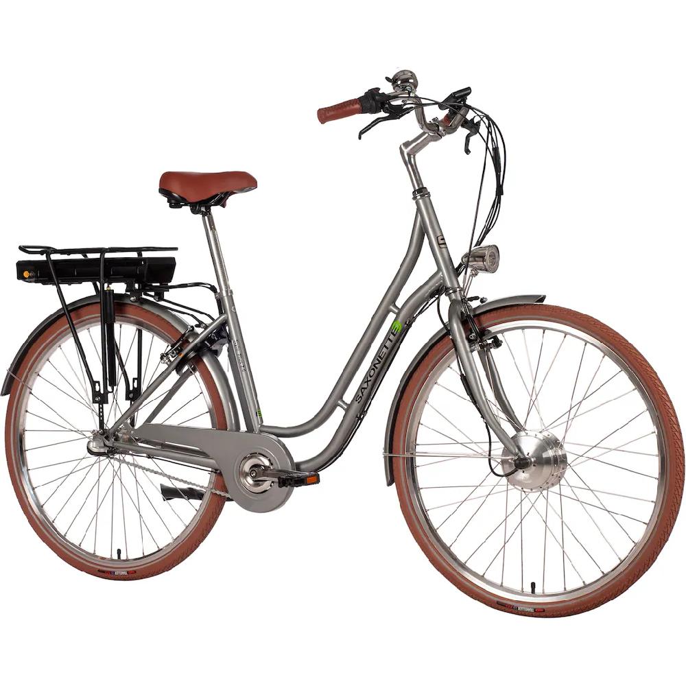 SAXONETTE E-Bike »Style Plus 2.0« 3 Gang Frontmotor 250 W (mit Akku-Ladegerät) Pedelec Elektrofahrrad für Damen u. Herren Cityrad auf Raten 50% Rabatt für begrenzte Zeit