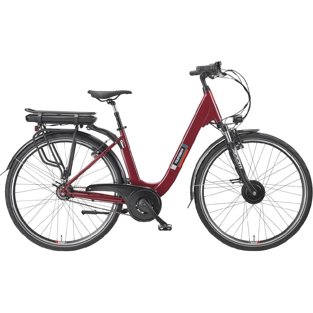 Telefunken E-Bike »Multitalent RC845« 7 Gang Shimano Frontmotor 250 W (28 Zoll Straßenzulassung ca. 100 km Reichweite) Pedelec Elektrofahrrad für Herren u. Damen tiefer Einstieg Cityrad auf Rechnung Auslauf
