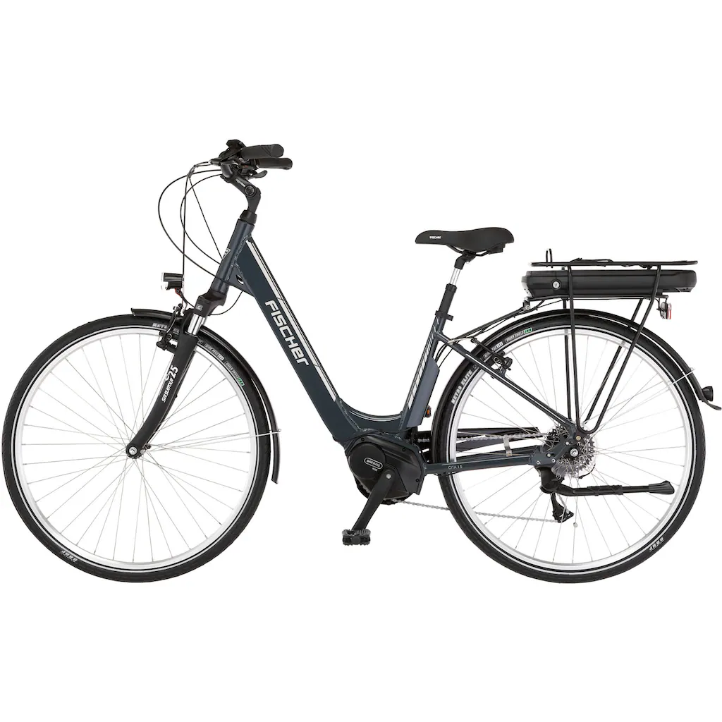 FISCHER Fahrrad E-Bike »CITA 1.5 522 44« 8 Gang Shimano Acera Mittelmotor 250 W (Schloss) Pedelec Elektrofahrrad für Damen u. Herren Cityrad auf Rechnung bestellen Meist gekauft