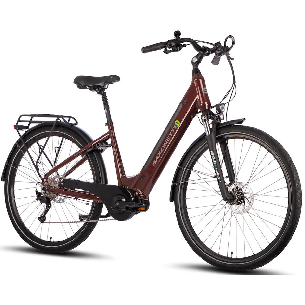 SAXONETTE E-Bike »Deluxe Sport (Wave)« 9 Gang Shimano Alivio Mittelmotor 250 W Pedelec Elektrofahrrad für Damen u. Herren Cityrad Fabrikpreis