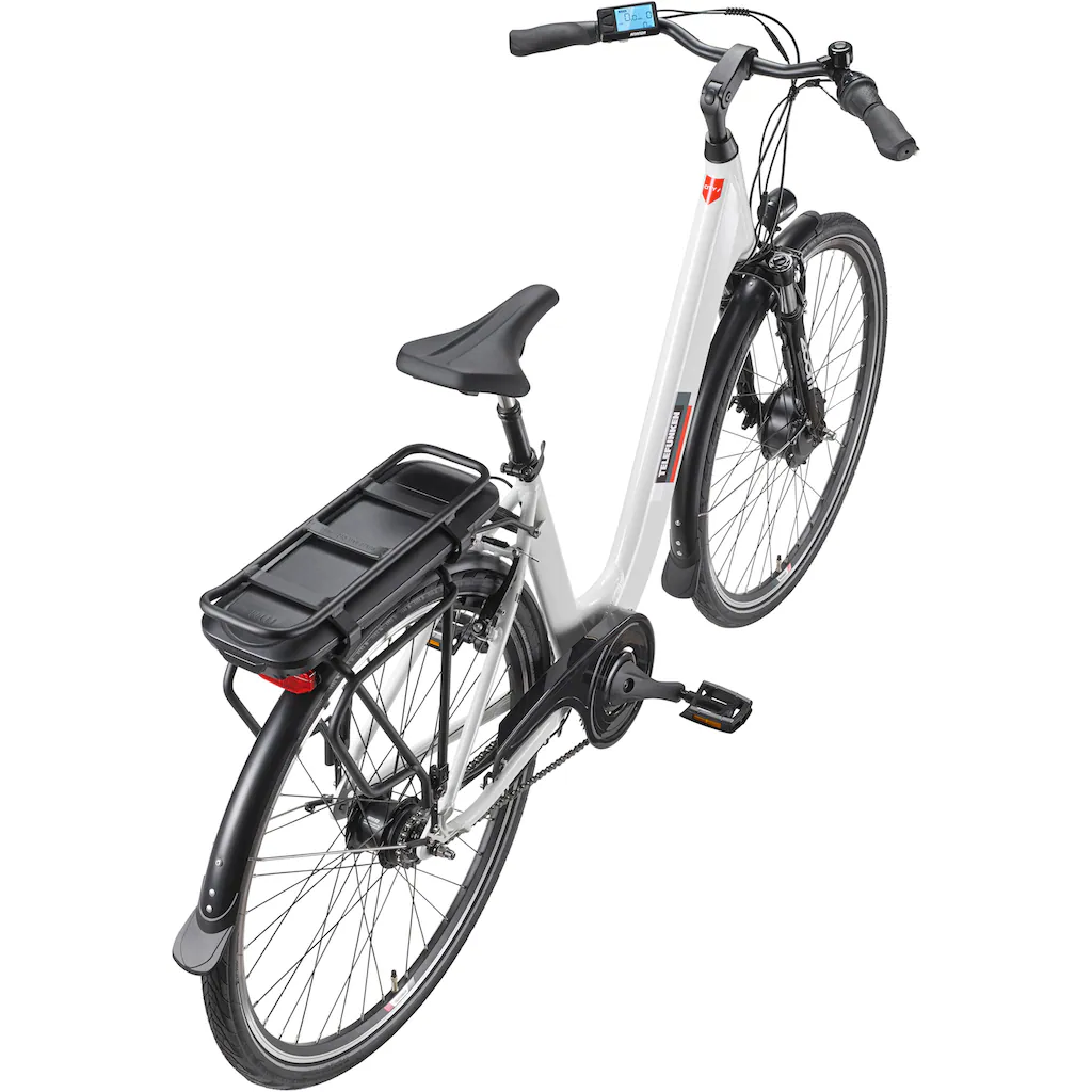 Telefunken E-Bike »Multitalent RC845« 7 Gang Shimano Frontmotor 250 W (28 Zoll Straßenzulassung ca. 100 km Reichweite) Pedelec Elektrofahrrad für Herren u. Damen tiefer Einstieg Cityrad Jubiläumsangebot