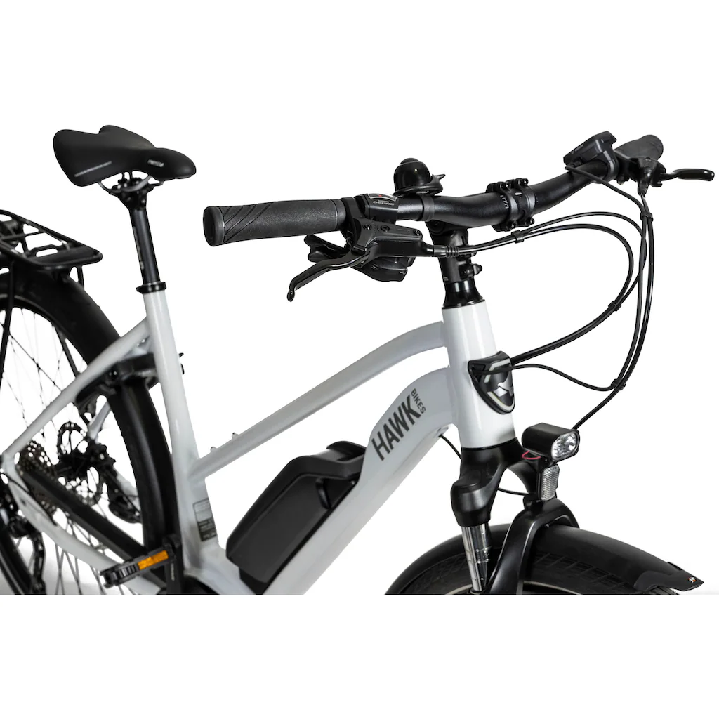 HAWK Bikes E-Bike »E-Trekking 500 Lady« 10 Gang Shimano Deore Mittelmotor 250 W Pedelec Elektrofahrrad für Damen u. Herren Trekkingrad auf Raten Saisonale Angebote