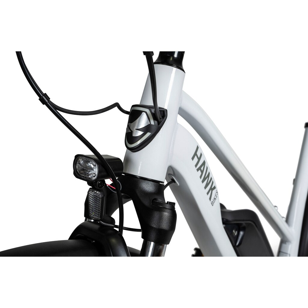 HAWK Bikes E-Bike »E-Trekking 500 Lady« 10 Gang Shimano Deore Mittelmotor 250 W Pedelec Elektrofahrrad für Damen u. Herren Trekkingrad auf Raten Saisonale Angebote