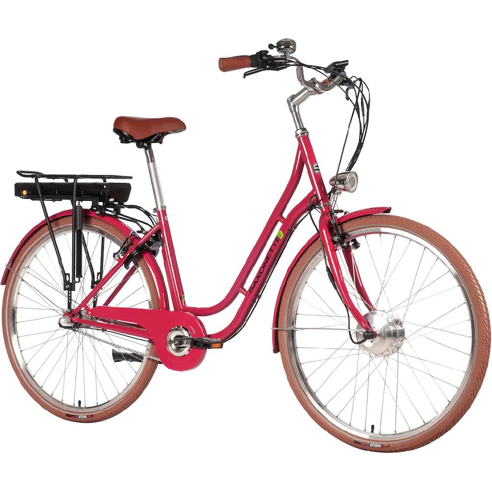 SAXONETTE E-Bike »Style Plus 2.0« 3 Gang Frontmotor 250 W (mit Akku-Ladegerät) Pedelec Elektrofahrrad für Damen u. Herren Cityrad auf Rechnung bestellen Tägliche Deals