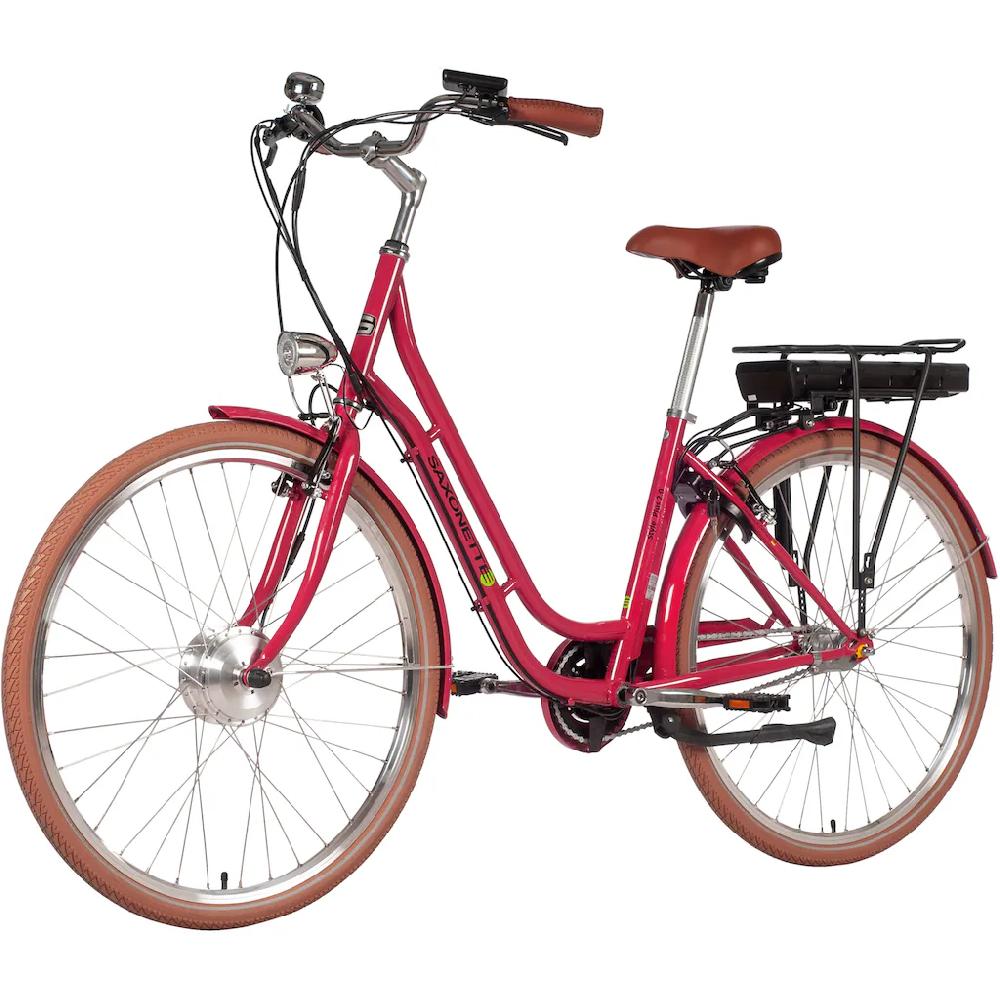 SAXONETTE E-Bike »Style Plus 2.0« 3 Gang Frontmotor 250 W (mit Akku-Ladegerät) Pedelec Elektrofahrrad für Damen u. Herren Cityrad auf Rechnung bestellen Tägliche Deals