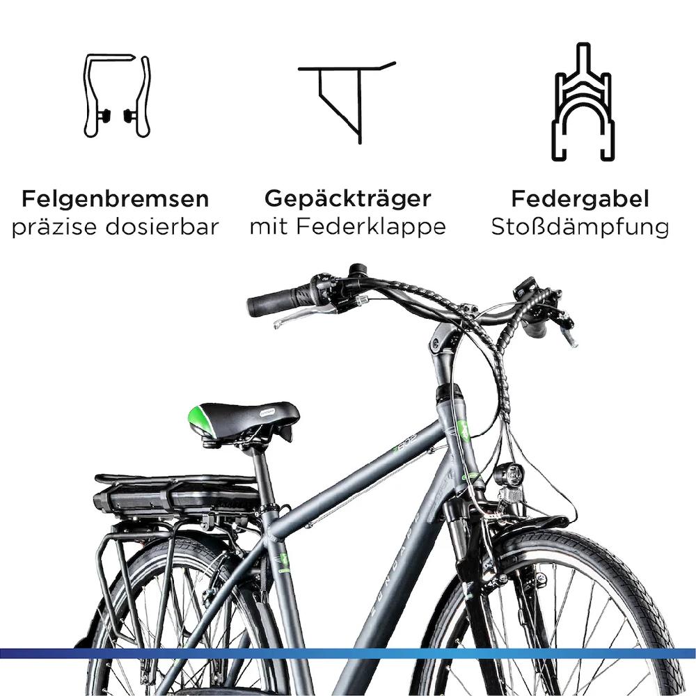 Zündapp E-Bike »Z802 Herren« 21 Gang Shimano Altus RD-M310 Heckmotor 250 W Pedelec Elektrofahrrad für Herren Trekkingrad auf Rechnung bestellen Letzter Tag