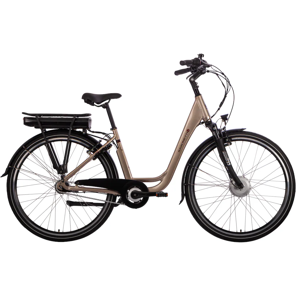 SAXONETTE E-Bike »City Plus« 7 Gang Shimano Nexus Frontmotor 250 W Pedelec Elektrofahrrad für Damen u. Herren Cityrad Sonderangebot der Fabrik