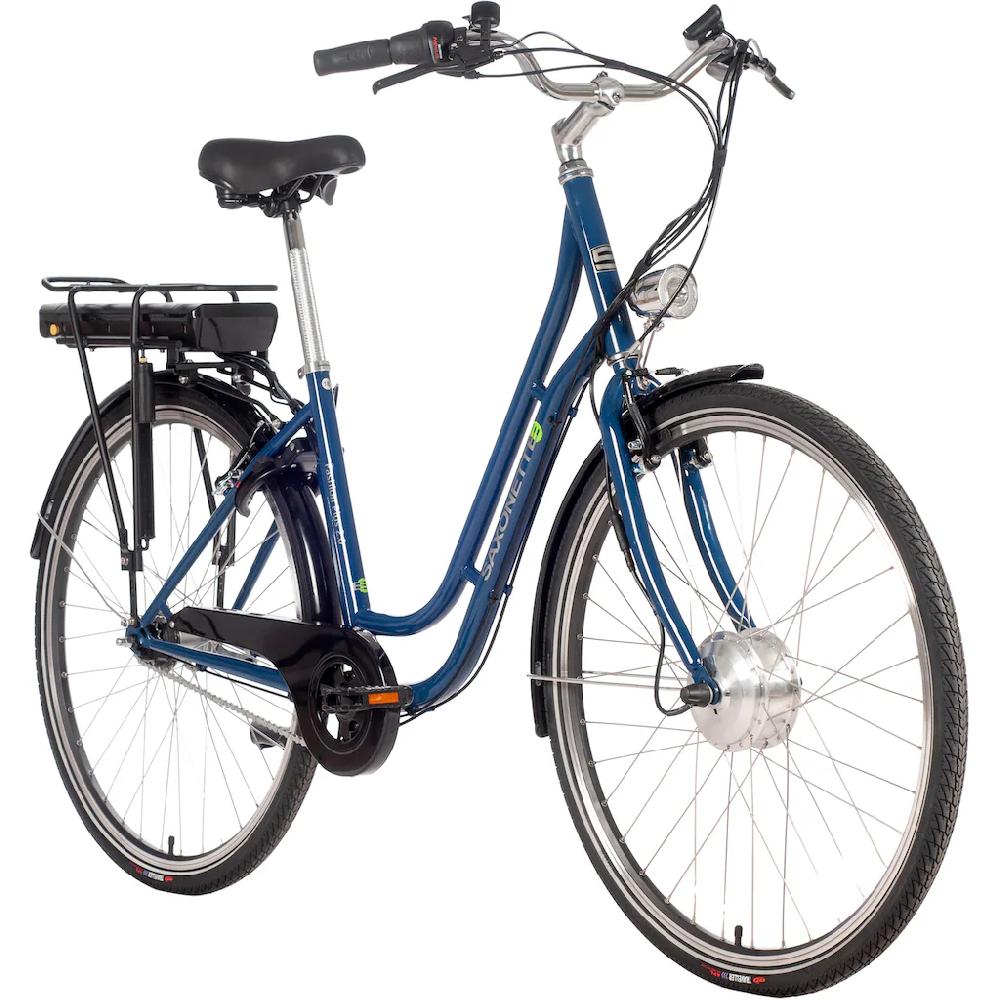 SAXONETTE E-Bike »Fashion Plus 2.0« 7 Gang Shimano Frontmotor 250 W Pedelec Elektrofahrrad für Damen u. Herren Cityrad 50% Rabatt mit kostenlosem Versand