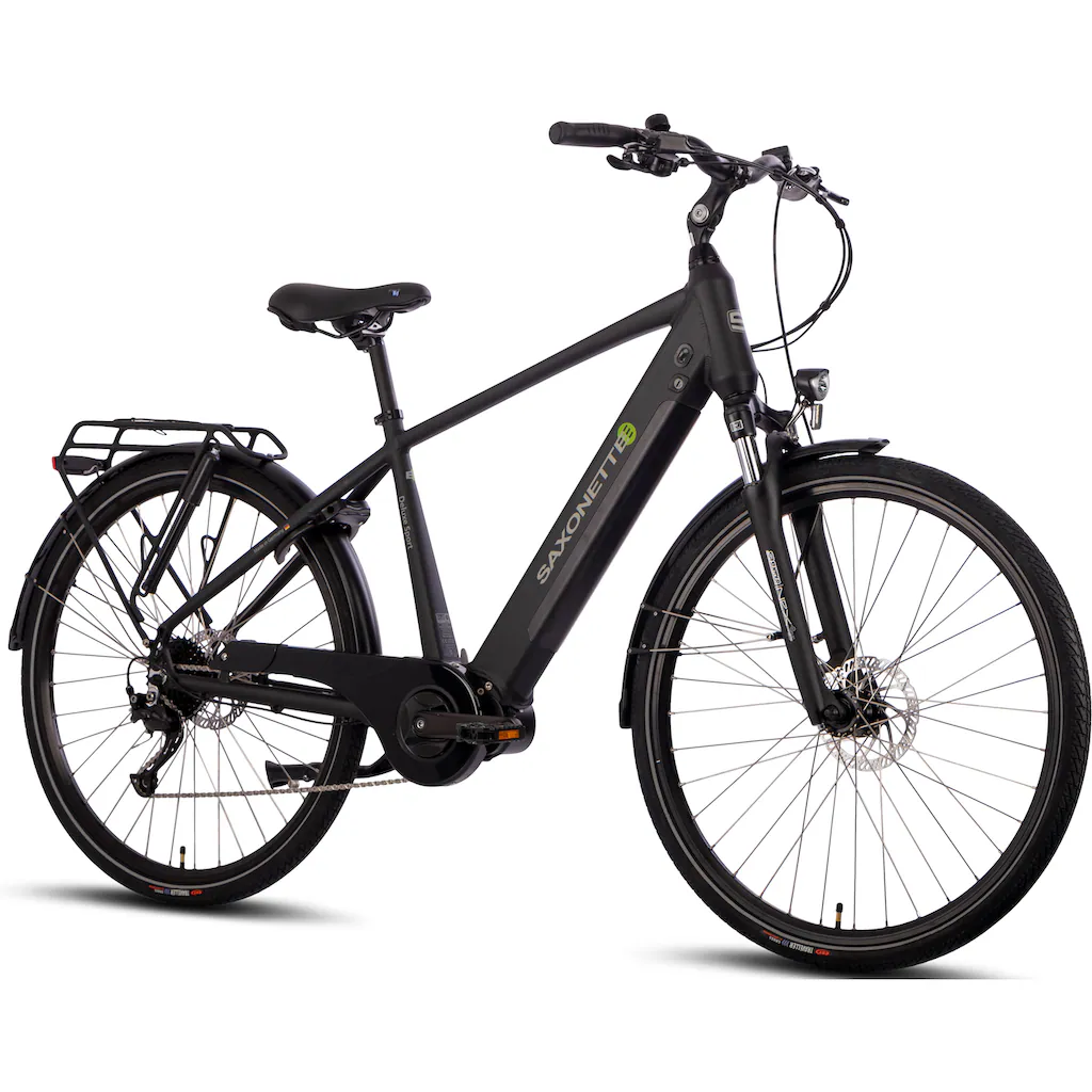 SAXONETTE E-Bike »Deluxe Sport Man« 9 Gang Shimano Alivio Mittelmotor 250 W Pedelec Elektrofahrrad für Damen u. Herren Cityrad auf Rechnung online kaufen Clearance-Verkauf