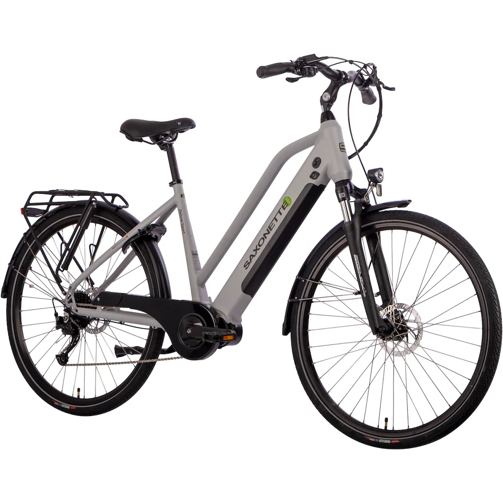 SAXONETTE E-Bike »Deluxe Sport Lady« 9 Gang Shimano Alivio Mittelmotor 250 W Pedelec Elektrofahrrad für Damen u. Herren Cityrad auf Rechnung online kaufen Fabrikladen