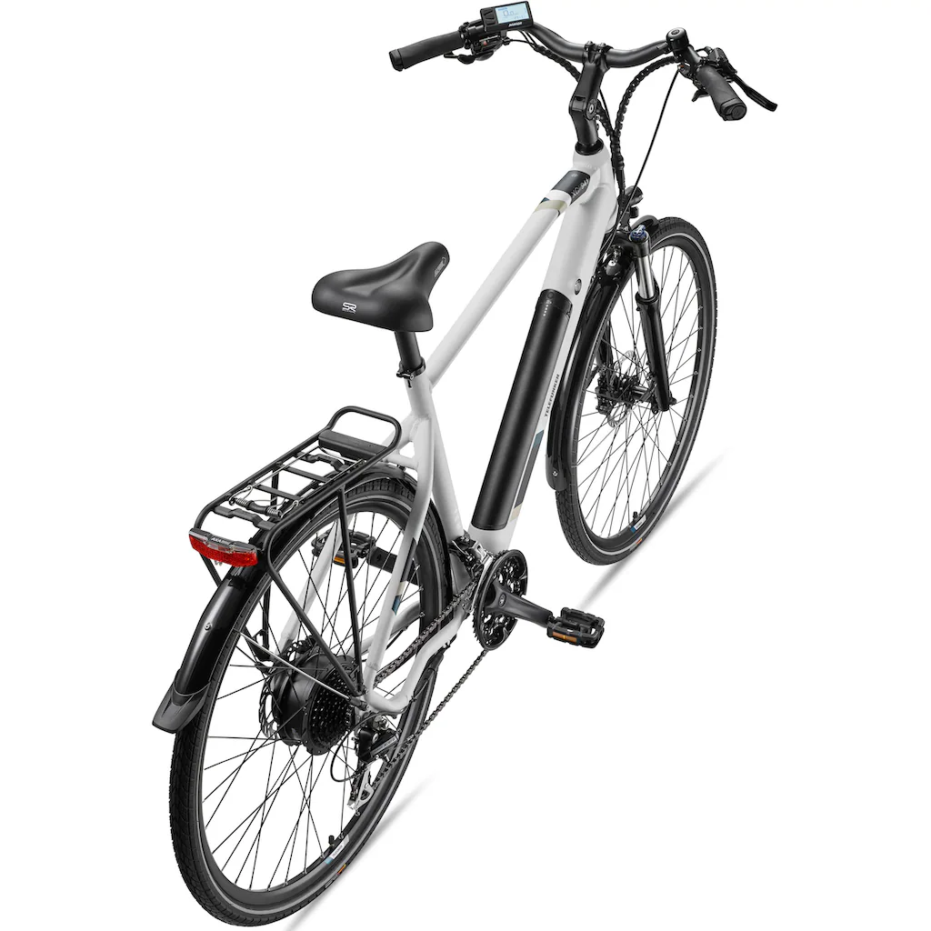 Telefunken E-Bike »Expedition XC941« 24 Gang Shimano Acera Heckmotor 250 W (ca. 100 km Reichweite-hydraulische Scheibenbremsen-Straßenzulassung) Trekking Elektrofahrrad Herren 28 Zoll 36 V 417 6 Wh Akku Pedelec im Angebot