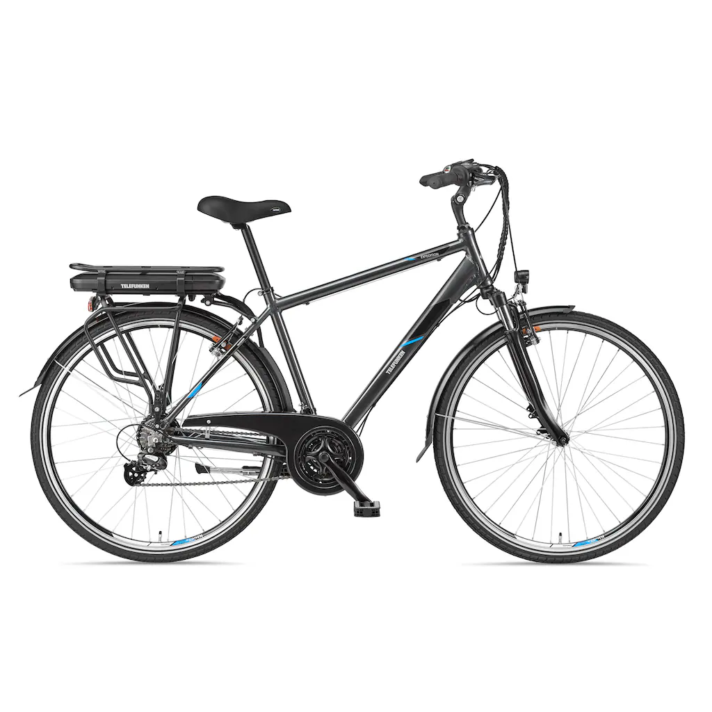 Telefunken E-Bike »Expedition XT481« 21 Gang Shimano Heckmotor 250 W (mit Fahrradtasche) Pedelec Elektrofahrrad für Herren Trekkingrad auf Rechnung Fabrik Onlineshop