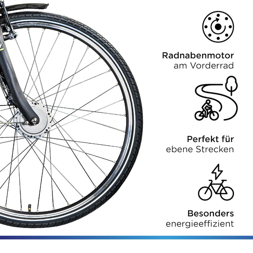 Zündapp E-Bike »Z510« 3 Gang Shimano Nexus SC-3C41 Frontmotor 250 W (mit Frontkorb) Pedelec Elektrofahrrad für Damen u. Herren Cityrad auf Rechnung online kaufen Fabrikpreis