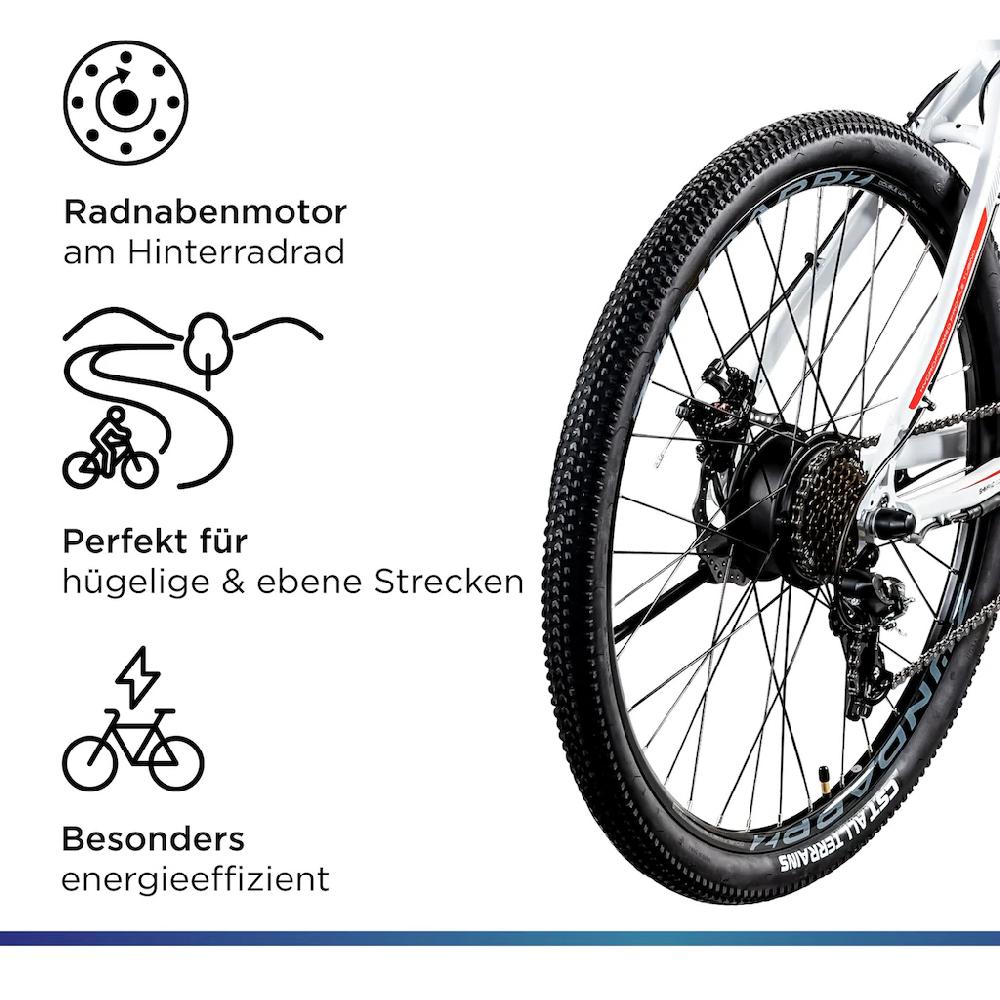 Zündapp E-Bike »Z801« 21 Gang Shimano Tourney RD-TY300 Heckmotor 250 W Pedelec Elektrofahrrad für Damen u. Herren MTB Mountainbike auf Rechnung kaufen Sonderangebot