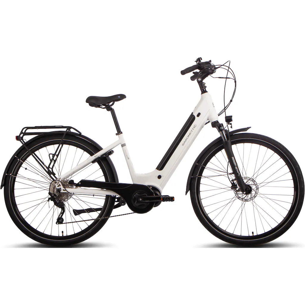 SAXONETTE E-Bike »Premium Sport (Wave)« 10 Gang Mittelmotor 250 W Pedelec Elektrofahrrad für Damen u. Herren Trekkingrad auf Rechnung Rabatt