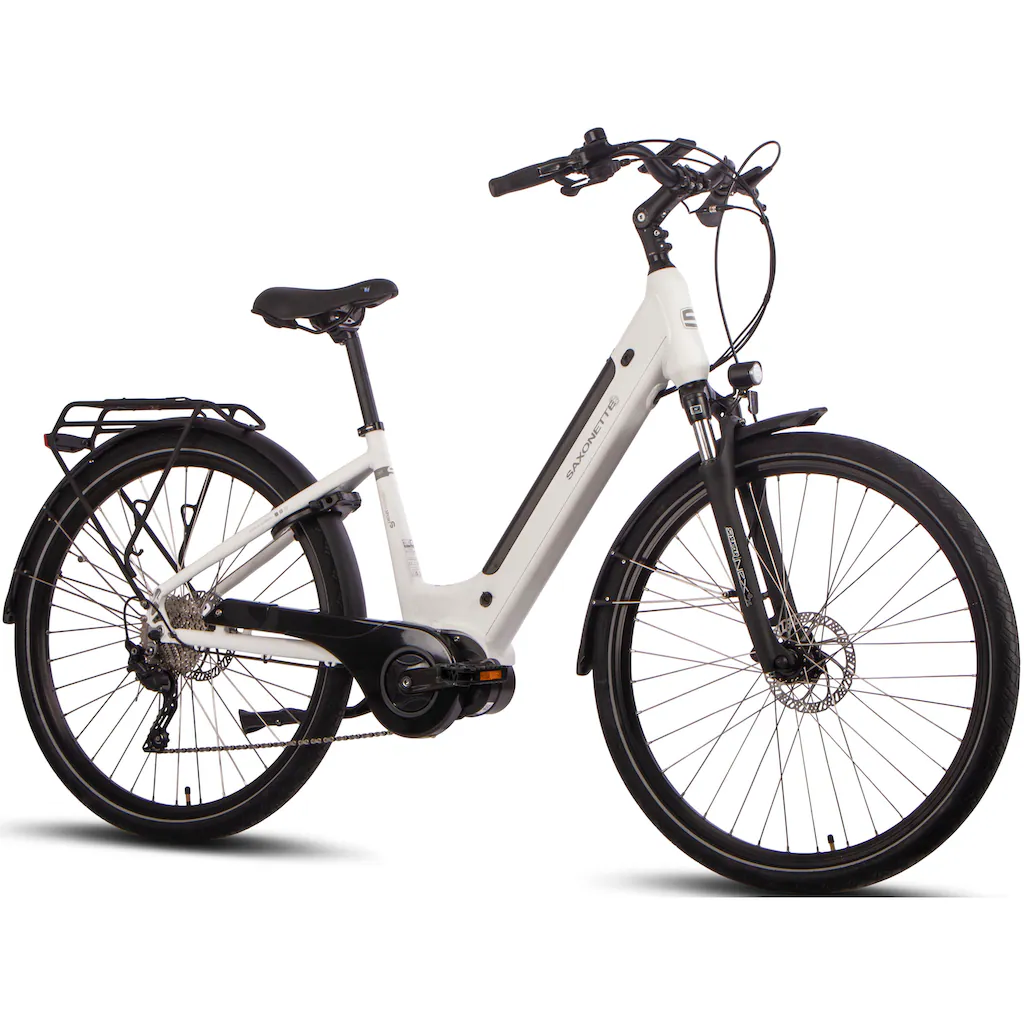 SAXONETTE E-Bike »Premium Sport (Wave)« 10 Gang Mittelmotor 250 W Pedelec Elektrofahrrad für Damen u. Herren Trekkingrad auf Rechnung Rabatt