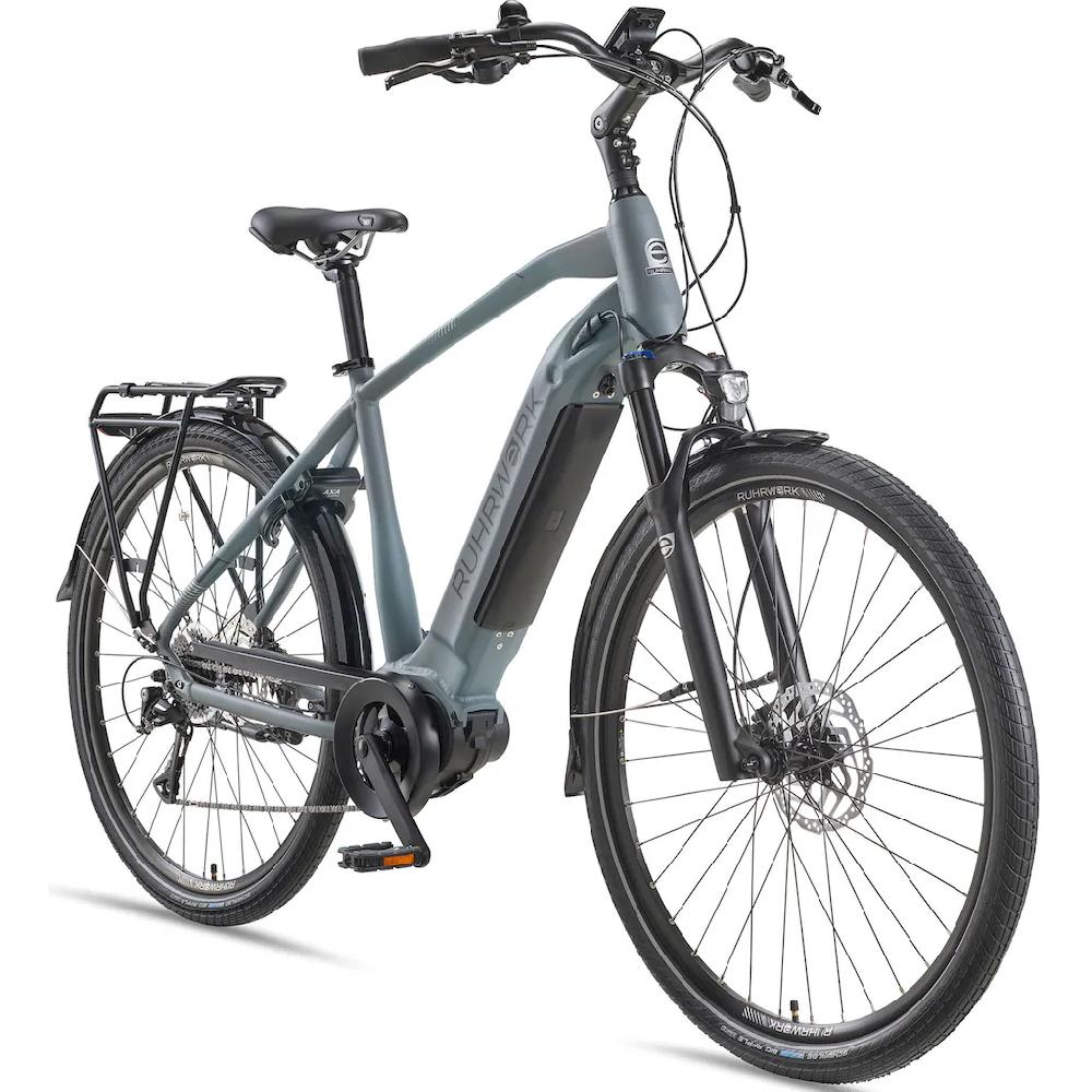 RUHRWERK E-Bike »MT800 Herren« 8 Gang Shimano Acera Mittelmotor 250 W Pedelec Elektrofahrrad für Herren Trekkingrad auf Rechnung bestellen Flash Sale