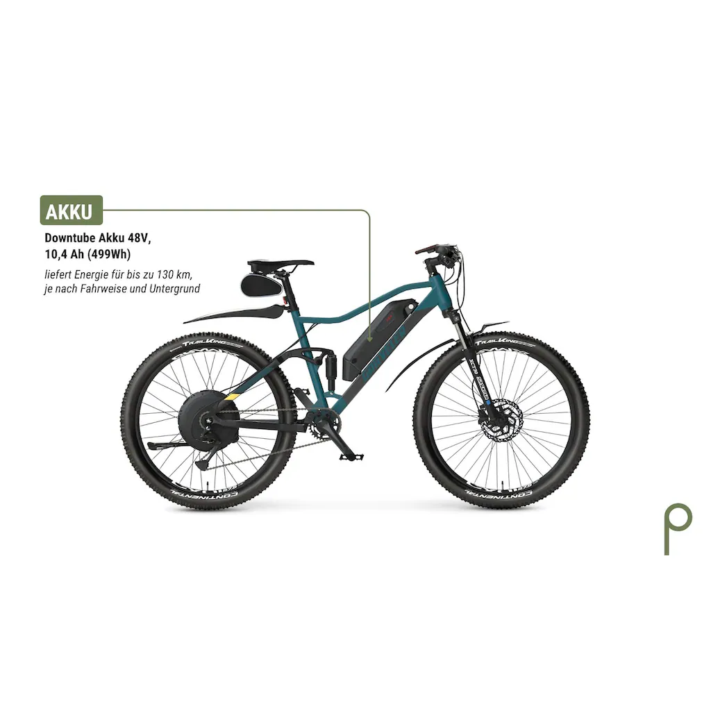 Prophete E-Bike »Graveler« 9 Gang Shimano Alivio Heckmotor 250 W Pedelec Elektrofahrrad für Damen u. Herren MTB Mountainbike Exklusivangebot