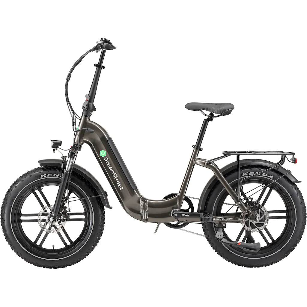 GreenStreet E-Bike »Tiefeinsteiger Klapprad GS5« 7 Gang Shimano Heckmotor 250 W (Set 2 tlg. mit Akku-Ladegeräte Fat Tires) Pedelec Elektrofahrrad für Damen u. Herren Klapprad auf Rechnung online bestellen Osterangebot