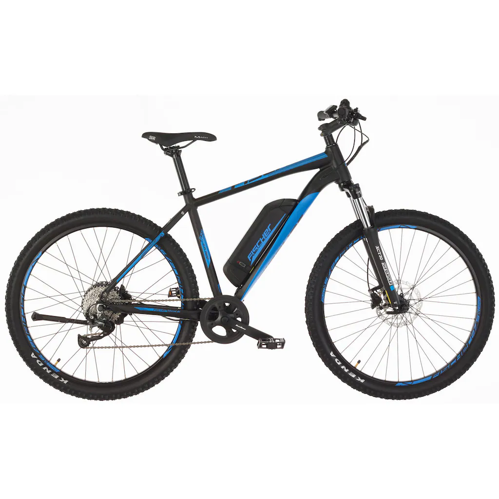 FISCHER Fahrrad E-Bike »MONTIS EM 1922 422 - 27 5 Zoll« 9 Gang Shimano Altus Heckmotor 250 W (mit Schloss) Pedelec Elektrofahrrad für Damen u. Herren MTB Mountainbike auf Raten Muttertagsangebot
