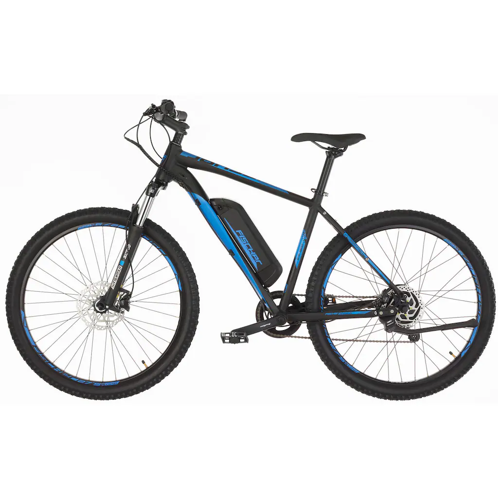 FISCHER Fahrrad E-Bike »MONTIS EM 1922 422 - 27 5 Zoll« 9 Gang Shimano Altus Heckmotor 250 W (mit Schloss) Pedelec Elektrofahrrad für Damen u. Herren MTB Mountainbike auf Raten Muttertagsangebot