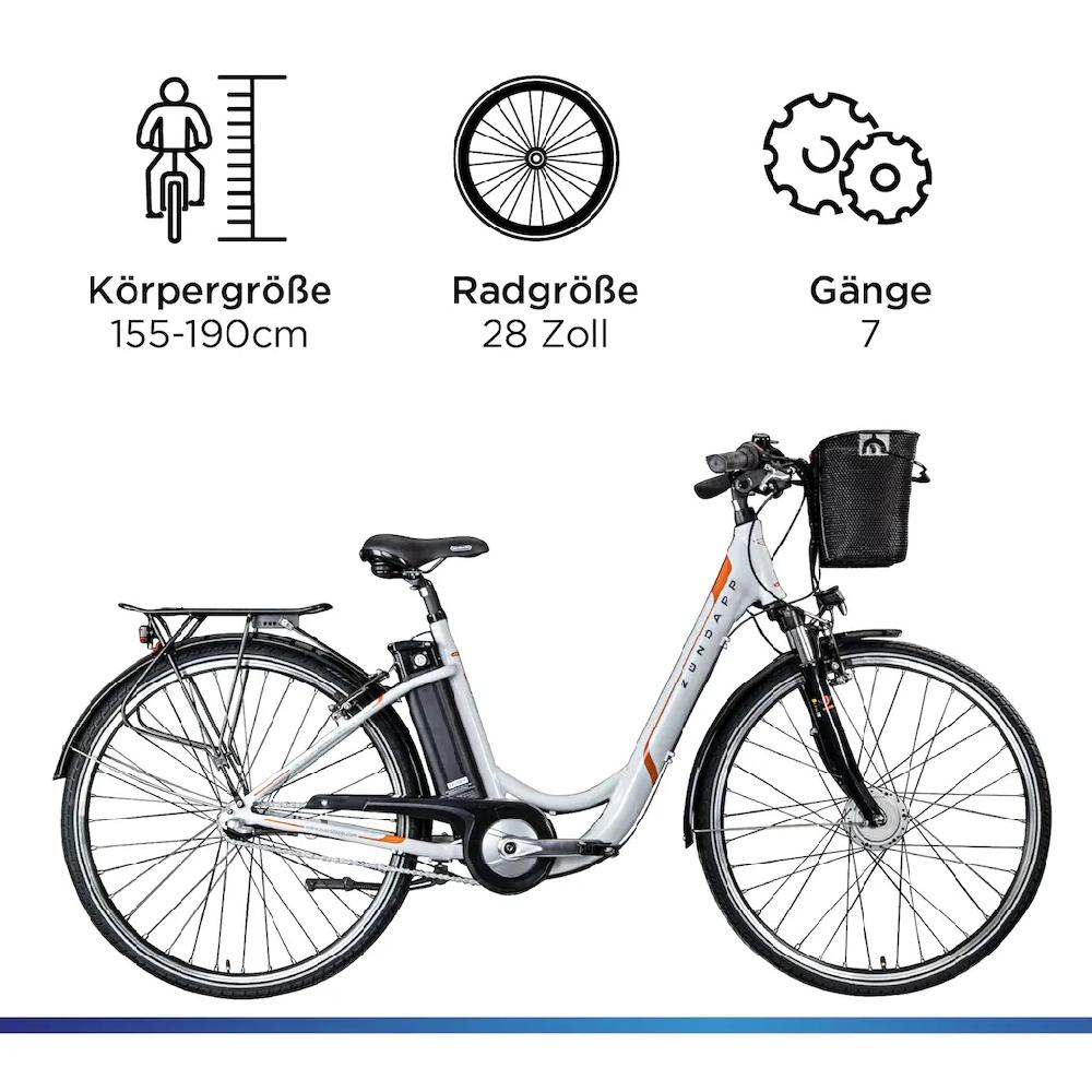 Zündapp E-Bike »Z517« 7 Gang Shimano Frontmotor 250 W Pedelec Elektrofahrrad für Damen u. Herren Cityrad auf Rechnung kaufen Online Outlet