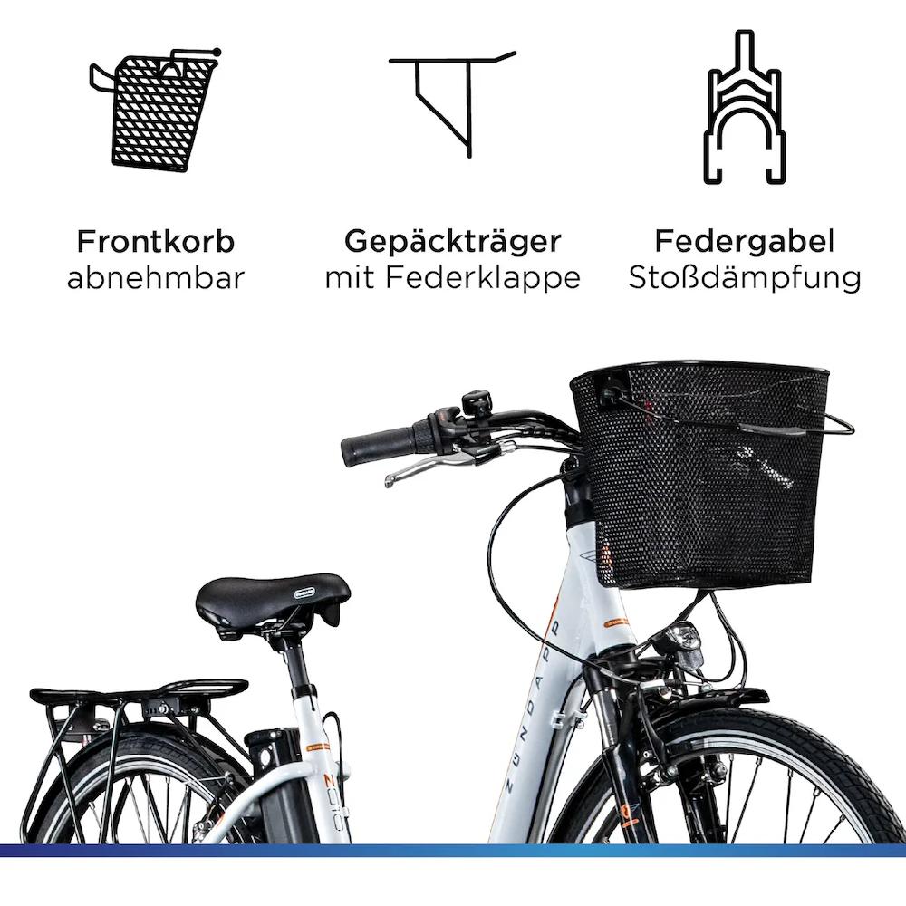 Zündapp E-Bike »Z517« 7 Gang Shimano Frontmotor 250 W Pedelec Elektrofahrrad für Damen u. Herren Cityrad auf Rechnung kaufen Online Outlet
