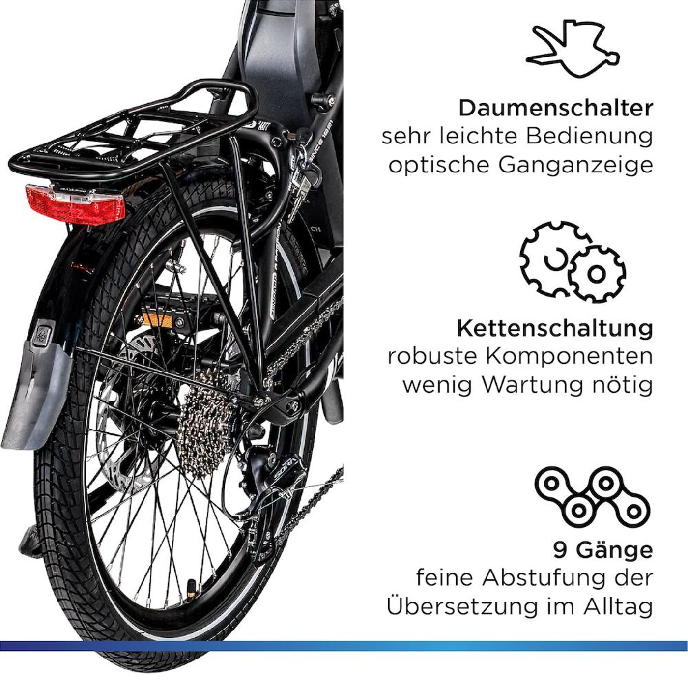 Zündapp E-Bike »X100« 9 Gang Shimano Sora Mittelmotor 250 W Pedelec Elektrofahrrad für Damen u. Herren Faltrad Zeitlich begrenztes Angebot