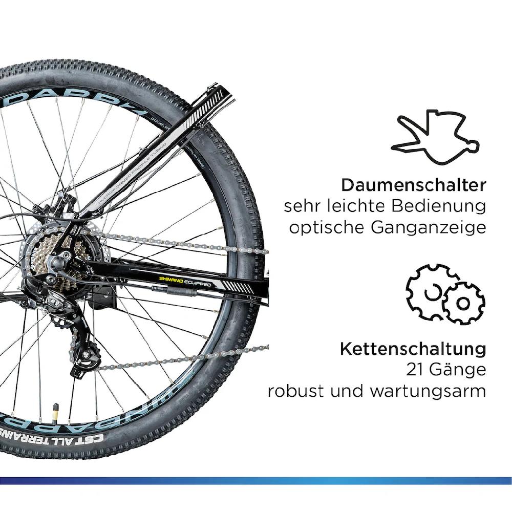Zündapp E-Bike »Z801« 21 Gang Shimano Tourney RD-TY300 Heckmotor 250 W Pedelec Elektrofahrrad für Damen u. Herren MTB Mountainbike auf Rechnung online kaufen Exklusive Angebote