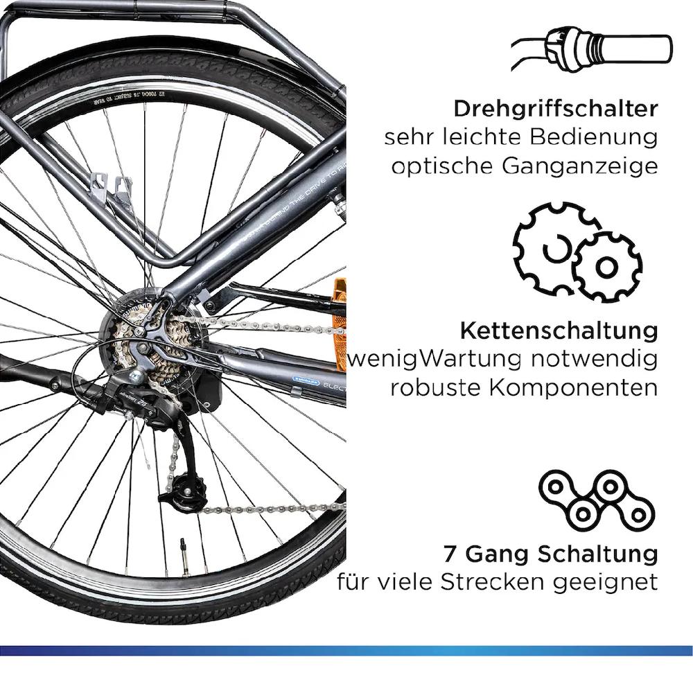 Zündapp E-Bike »Z901« 7 Gang Shimano Tourney RD-TY300 Mittelmotor 250 W Pedelec Elektrofahrrad für Damen u. Herren Cityrad Neuheiten